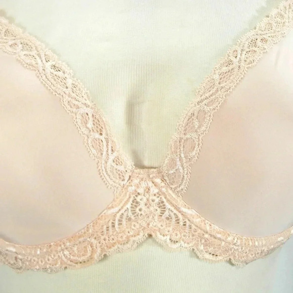 34G Paramour 135008 Vivien Plunge Contour UW Bra Nude - Picture 3 of 11